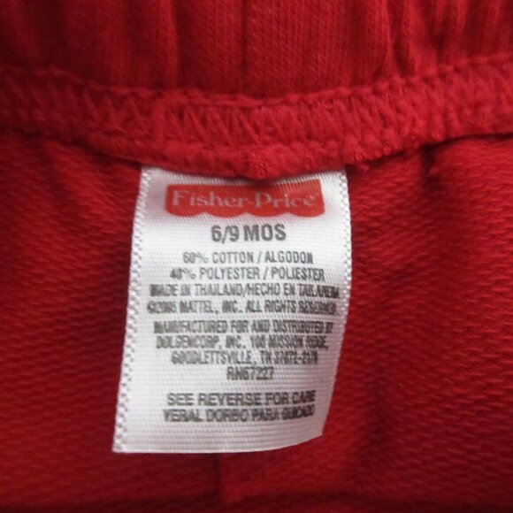 Fisher Price Girls 2-Piece Outfit 6/9 Mos Red Shirt & Pants Bear Hugs & Kisses - Picture 5 of 7